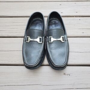 Allen Edmonds Firenze Black Leather Italian Moc Toe Horsebit Vamp Saddle‎ Loafer